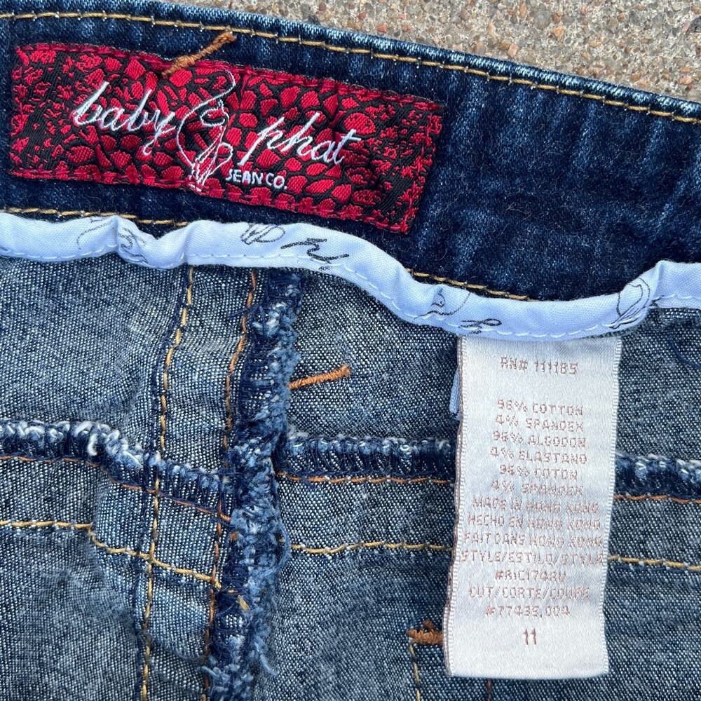 Y2K 2000s Baby Phat Low Rise Flared Jeans Dark Wash | Size 29 x 32 | - Picture 5 of 8